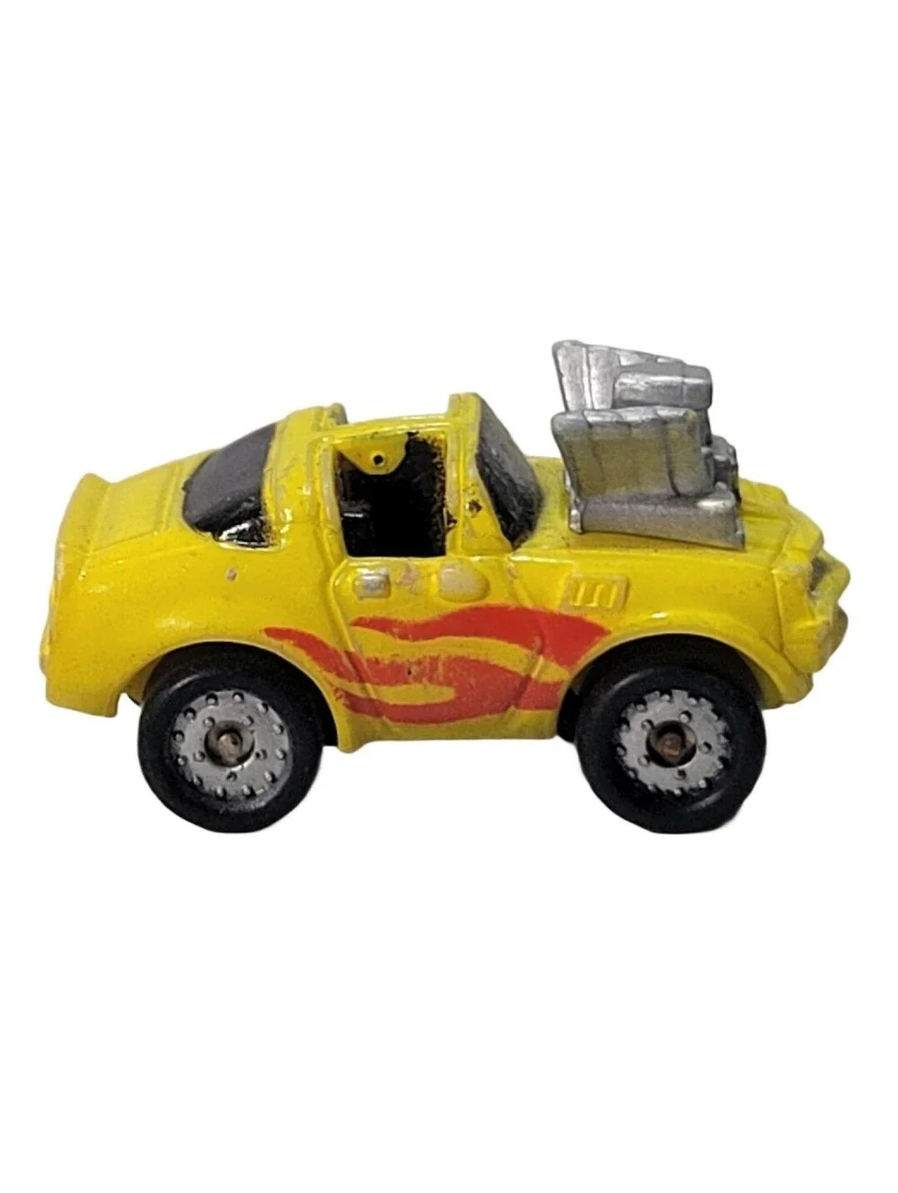 Galoob Micro Machines Yellow '70s Chevy Camaro Hot Rod / Red Flames